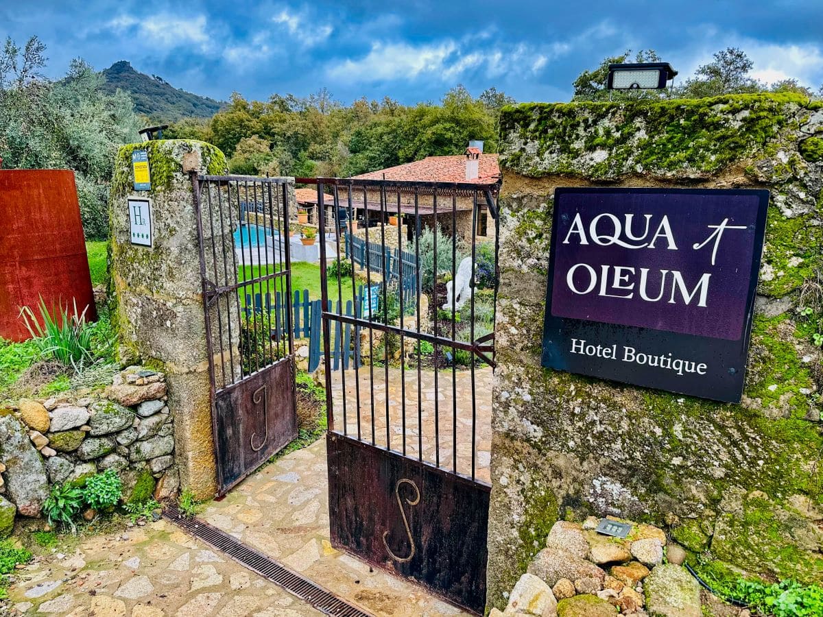 Entrance to Aqua et Oleum, a boutique hotel, part of program to experience olive oil culture in Spain