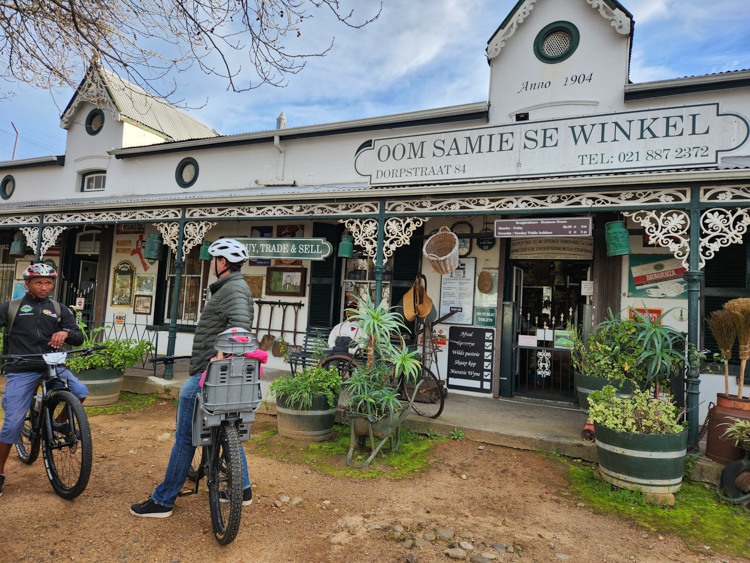  A stop at the legendary Oom Samie Se Winkel on a cycling tour with The Adventure Shop