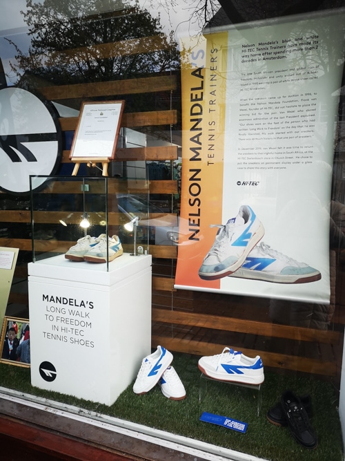  The actual shoes of Nelson Mandela as visible in Stellenbosch