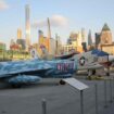 The deck of the Intrepid Museum with the Manhattan skyline, Pinterest. Photo by Mary Casey-Sturk