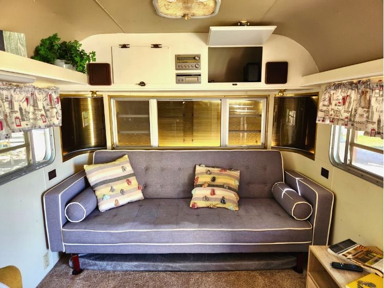 The inside of a family-size trailer at The Cozy Peach. Photo by Carrie Dow