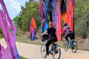 The missions are spread out along a 10-mile stretch of the River Walk, which features colorful sculptures and native plantings.