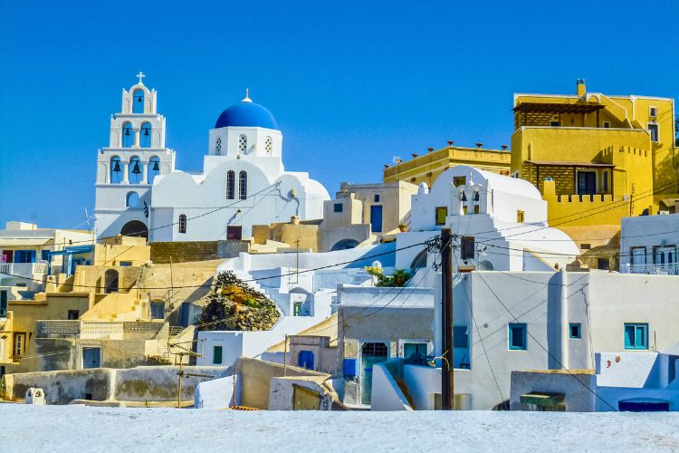 The village of Pyrgos, Santorini. Photo by Canva