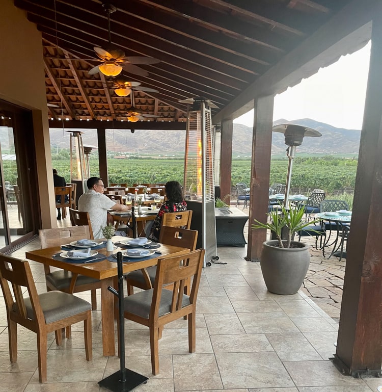 Enjoy al fresco meals overlooking El Cielo Resort and Winery at Latitud 32