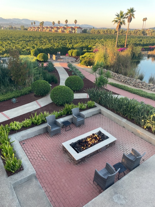 Villas at El Cielo Resort and Winery have fire pits to sit around for sunset cocktails and evening dinners