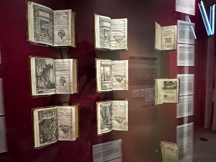 Books by the Brothers Grimm on display at GrimmWelt in Germany. 