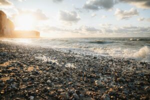 Beach in Normandy, France. Photo by Unsplash Plus and Benoit Deschasaux, Unsplash