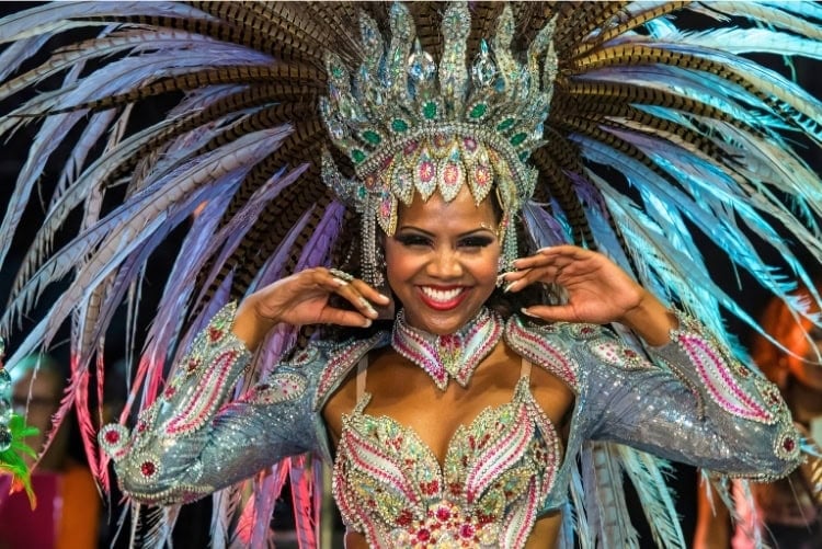 Carnaval parade in Brazil. Photo by Global_Pics from Getty Images Signature via Canva