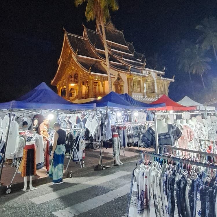 Haw Pha Bang temple and the Night Market. Photo by Ben Hallam