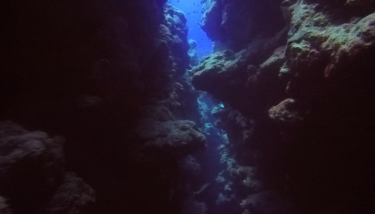 View down the Canyon dive site in Dahab