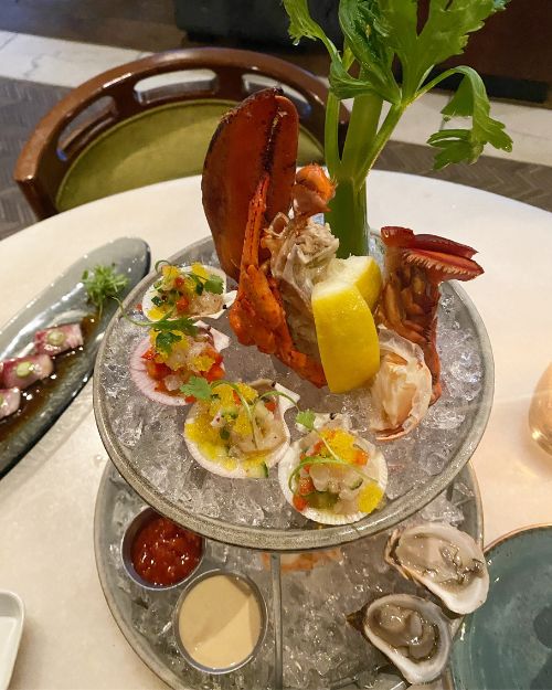 Seafood tower at the Victor. Photo by Meryl Pearlstein