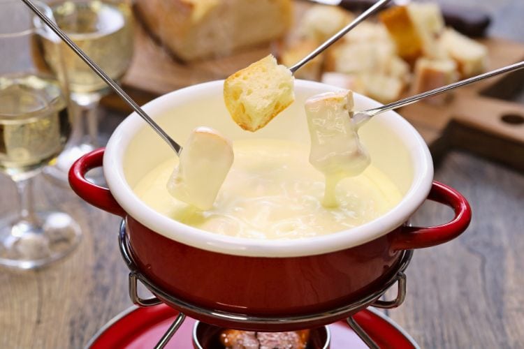 Traditional Swiss fondue. Photo by Canva