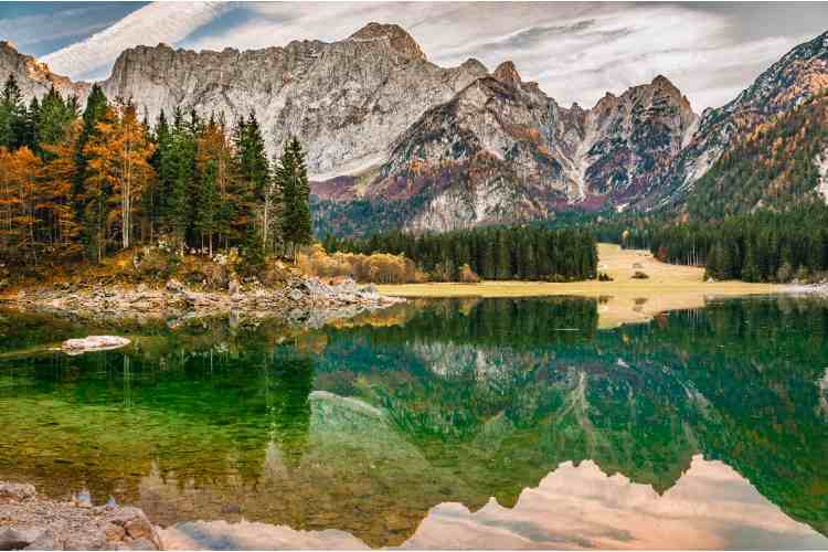 Upper Lake, Laghi di Fusine in Italy. Photo by ettoretrevisiol, Canva