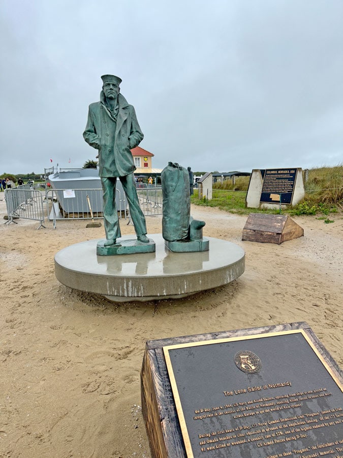 A memorial to a lone sailor in Normandy. Photo by Janna Graber