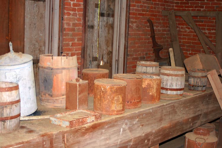 Barrels, buckets & tools frozen in time where they were left by fleeing northern craftsmen. Photo by Frank Hosek