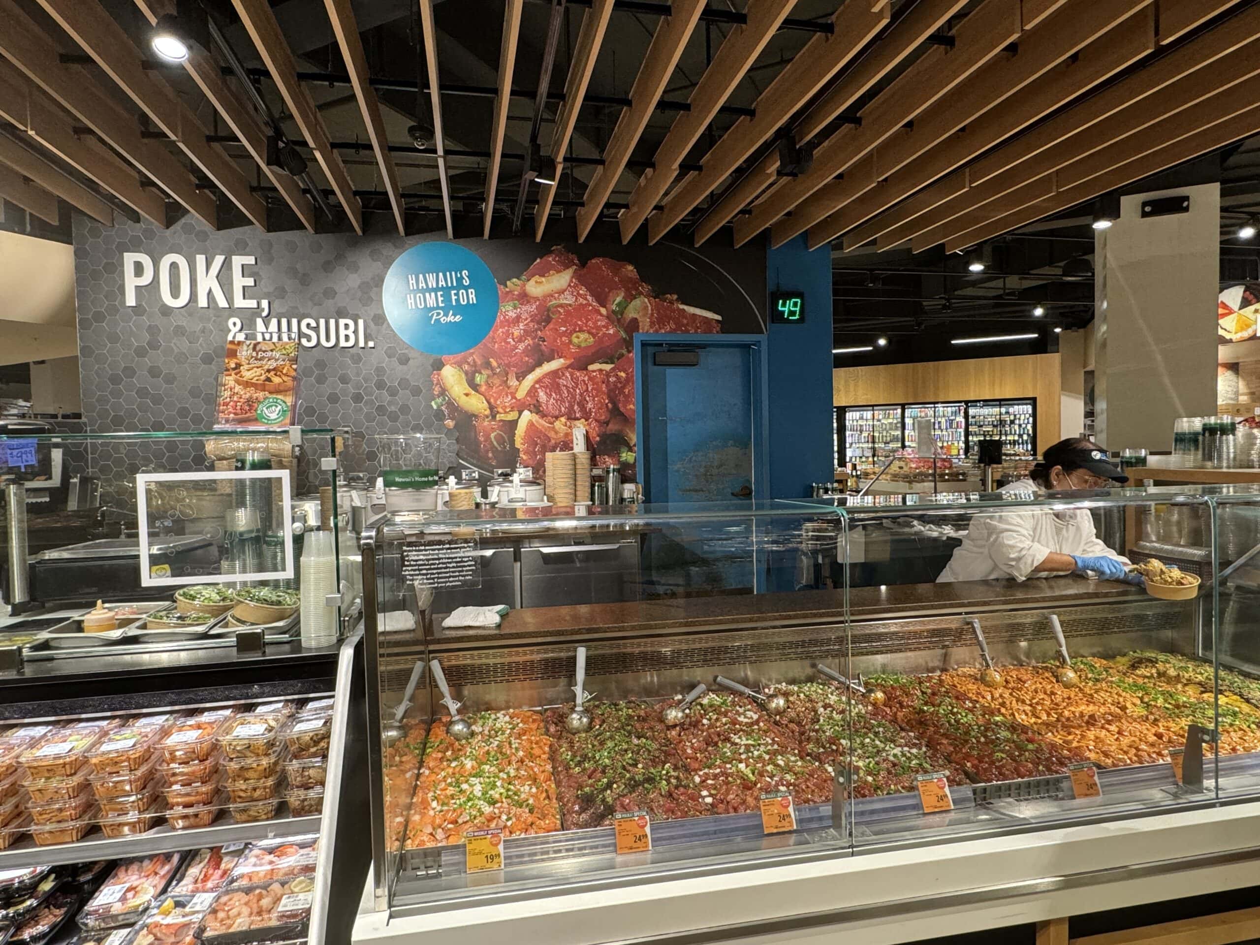 Poke display at Foodland Farms