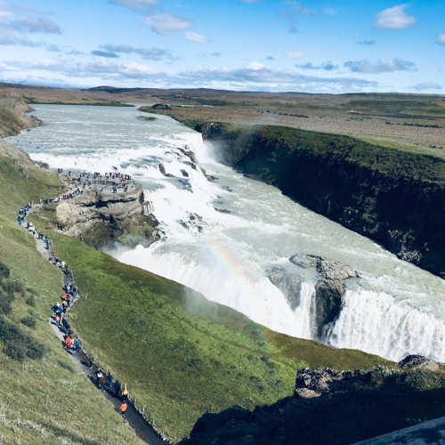 Gullfoss Waterfall Golden Cirlce route Iceland