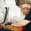 Woman with baby on plane, Pinterest. Photo by Paul Hanaoka, Unsplash
