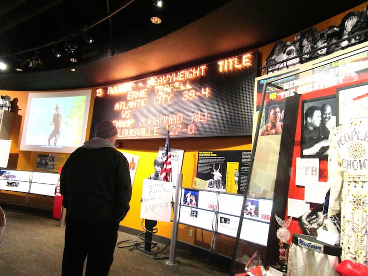 A visitor learning about Ali's boxing career at the Muhammad Ali Center. Photo by Mary Casey-Sturk