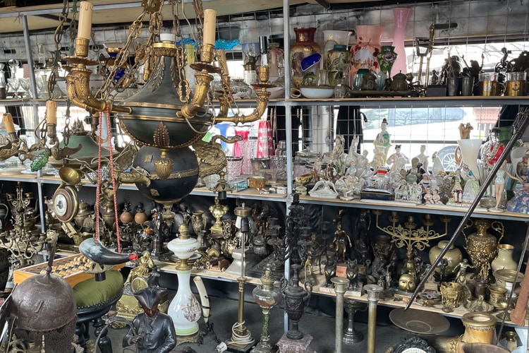 Some of the antiques at the market to visit with things to do in Tbilisi