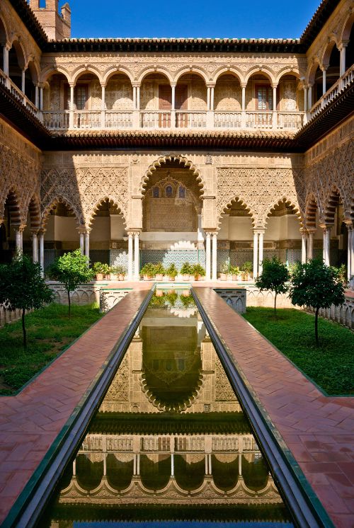 Patio de las Doncellas, Alcázar of Seville, Spain⁠. Photo by Canva