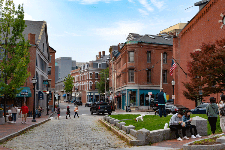 The Old Port neighborhood in Portland, Maine. Photo by Amy Sparwasser, iStock