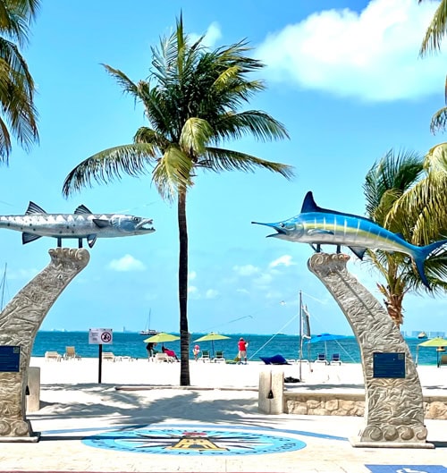 Isla Mujeres has white sand beaches and turquoise blue water