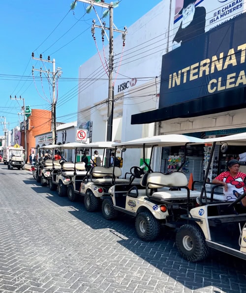 Rent a golf cart to explore the island