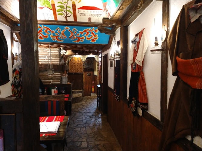 Inside a traditional Bulgarian restaurant