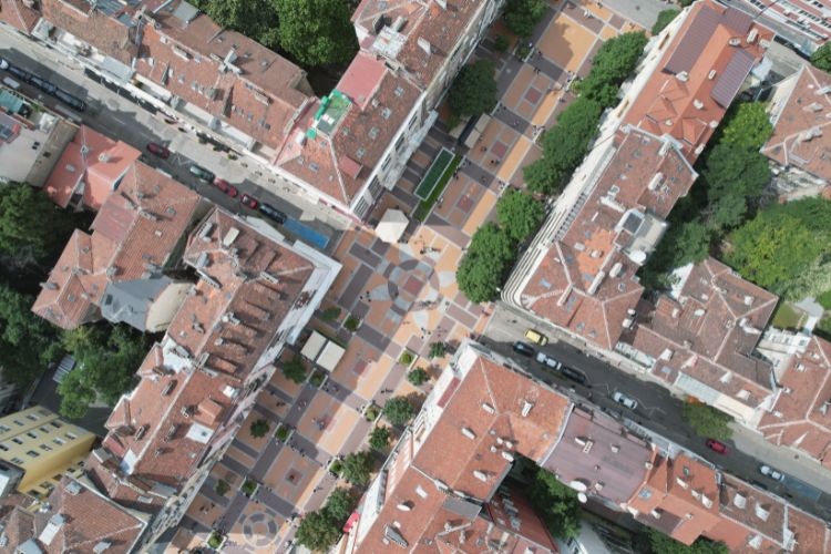 Aerial view of Vitosha Boulevard