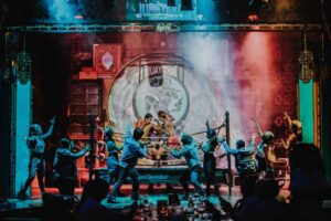 Former break dancers simulating Muay Thai boxing in recycled ring. Photo by Luca Vezzola