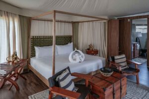 Inside of Couples Glamping Suite. Photo courtesy of Six Flags Great Adventure