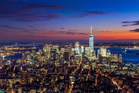New York City skyline at night. Photo by FedevPhoto from Getty Images Pro via Canva