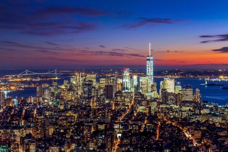 New York City skyline at night. Photo by FedevPhoto from Getty Images Pro via Canva