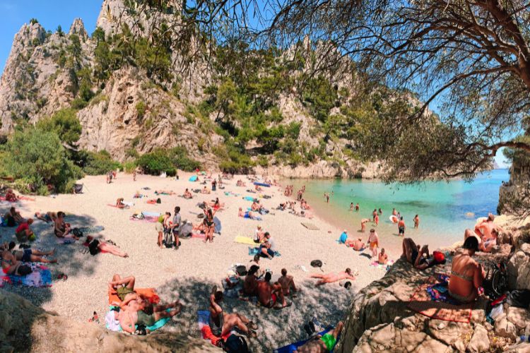 Beautiful beach with people