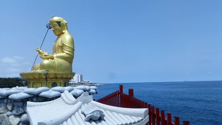 Golden Buddha statue near Haedong Yonggungsa Temple