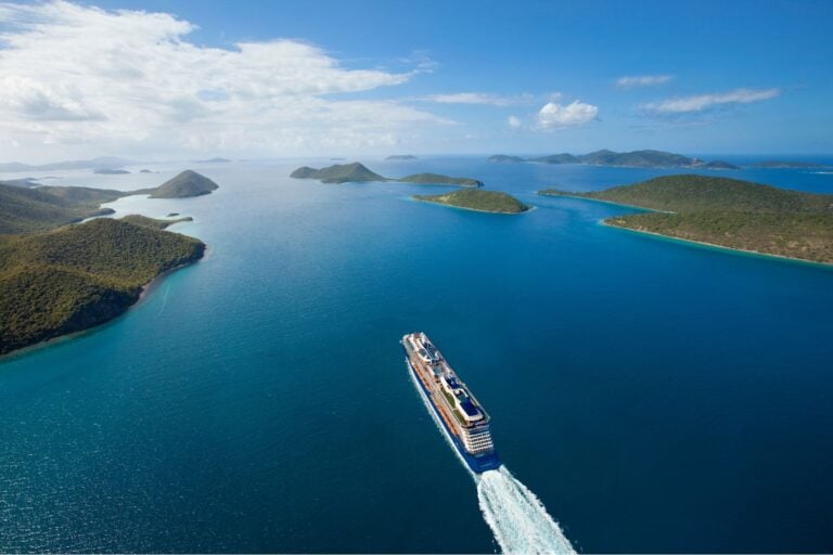Celebrity Equinox cruising the Caribbean's turquoise waters. Photo courtesy of Celebrity Cruises