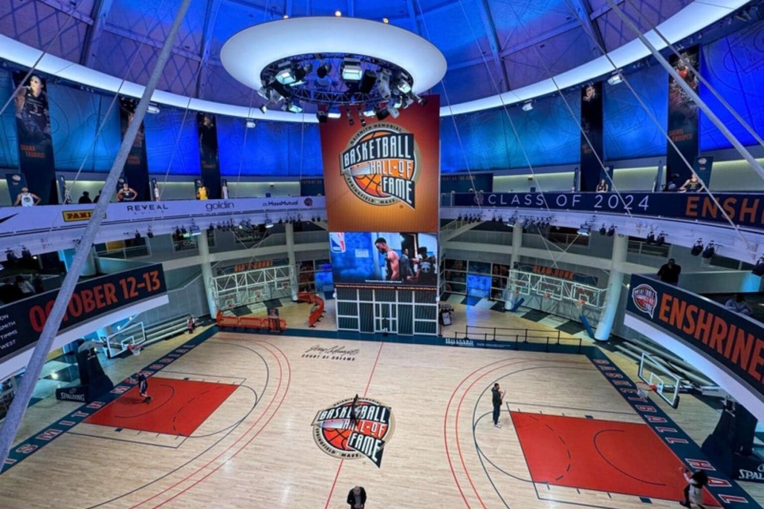 Center Court at the Basketball Hall of Fame. Photo by Debbie Stone