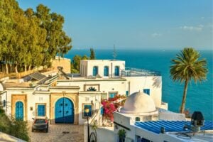 Traditional blue and white houses in Sidi Bou Said, Tunisia. Photo by Leonid Andronov via Canva