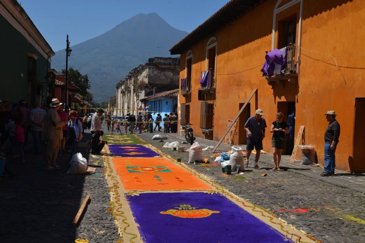 Preparations are in full swing in the streets of Antigua.