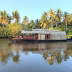 Houseboat in a canal in Kerala
