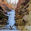 The 45-foot waterfall in French Canyon at Starved Rock State Park is a stunning sight in the winter. Photo by Frank Hosek