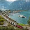The Gotthard Panorama Express hugs Lake Lucerne's shores, where Switzerland's most scenic railway meets its most storied waters. Photo courtesy of SBB
