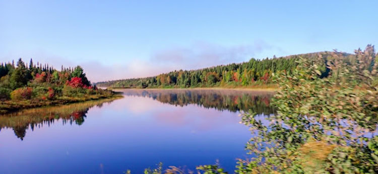 The fog and mist have been burned off by the morning sun