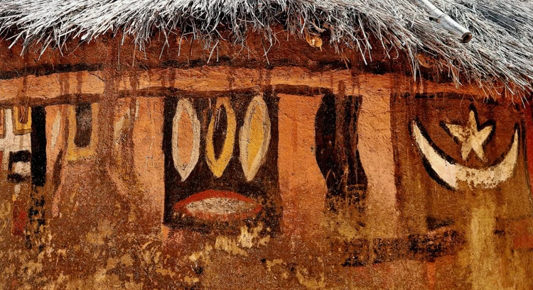 Mali: The houses in Siby are painted annually with colorful designs using pigments made from mud and plants.