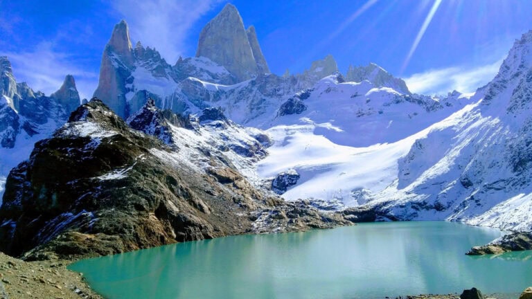 Laguna de las Tres at the end of the hike to the base of Mt. Fitzroy, Argentina