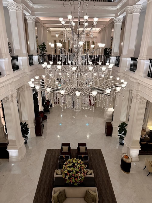Raffles Singapore lobby in southeast Asia.