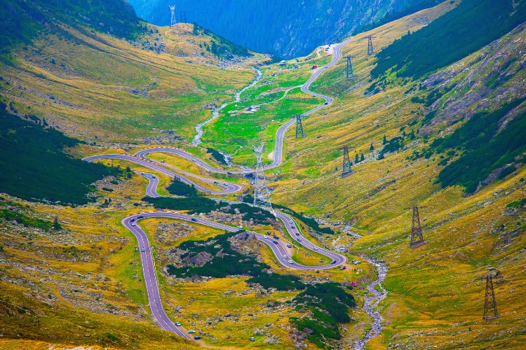 The incredible Transfagarasan road in Transylvania.