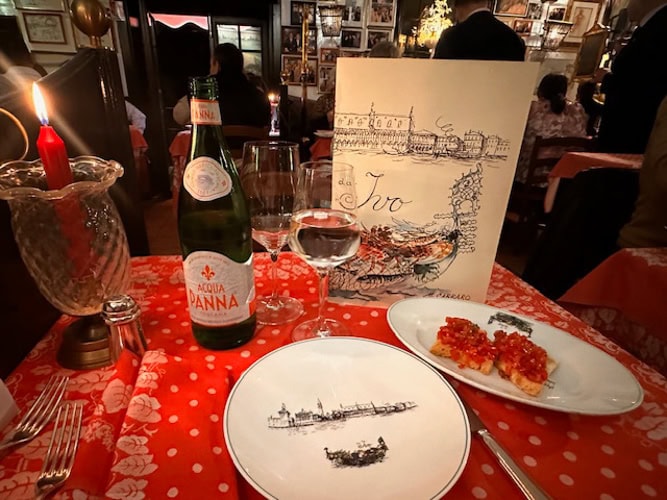 Settling in for supper at Ristorante Da Ivo