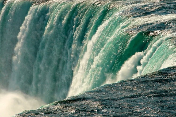 At the brink of Niagara Falls in Ontario, Canada